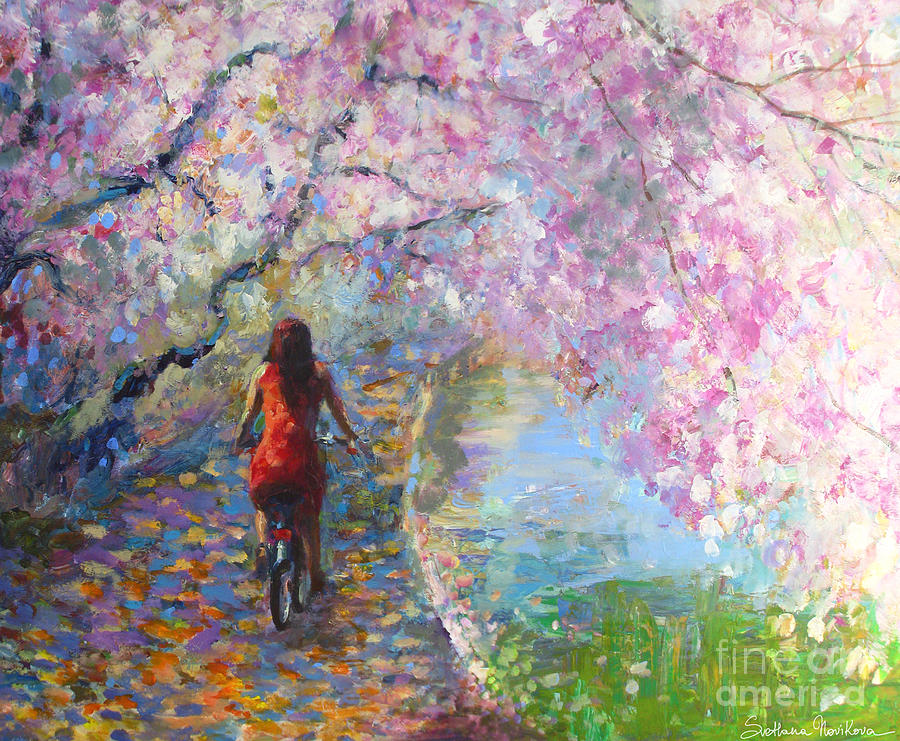 Blossom Alley Impressionistic painting Painting by Svetlana Novikova
