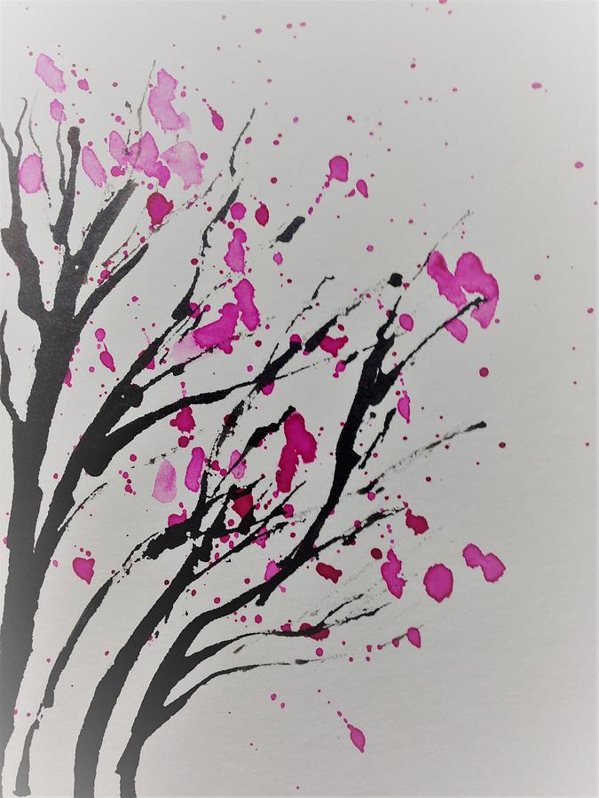 Blossom branch Painting by Britta Zehm