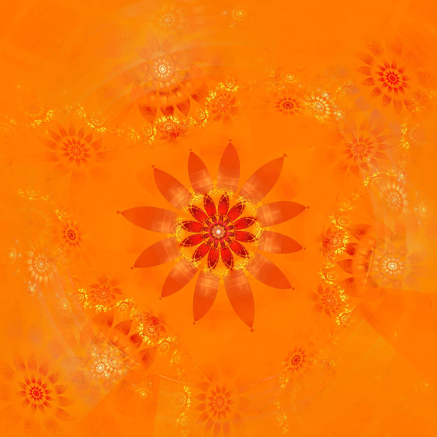 Blossom in Orange Digital Art by Richard Ortolano