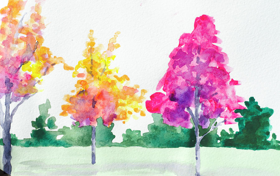 Blossom Trees Painting by Lynn Hansen