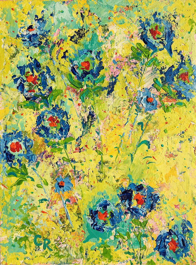 Blossoming Blue Painting by Chris Rice
