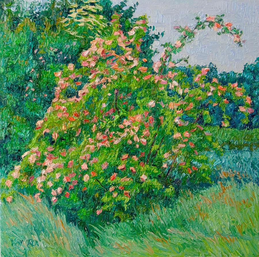 Blossoming Painting - Blossoming bush landscape by Vitali Komarov Blossoming Painting - Blossoming bush landscape by Vitali Komarov