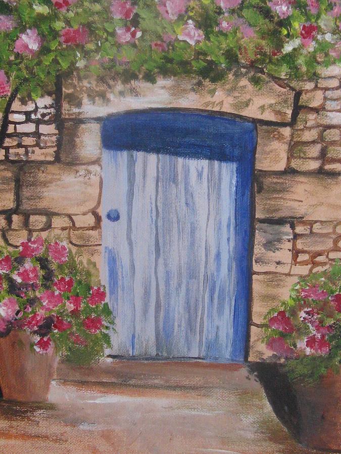 Blossoms by the door Painting by Trilby Cole
