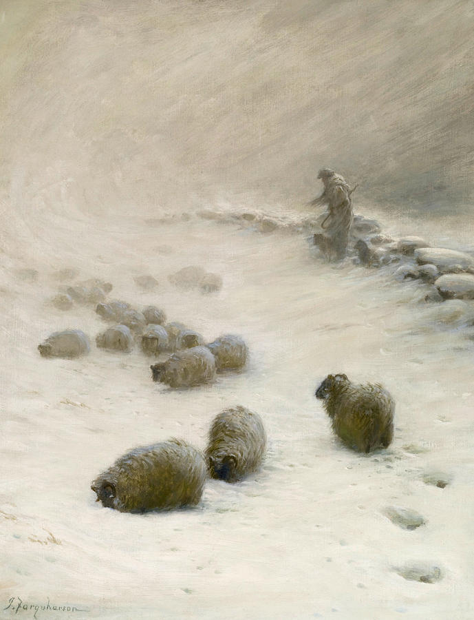 Blow Blow thou Wintery Wind Painting by Joseph Farquharson