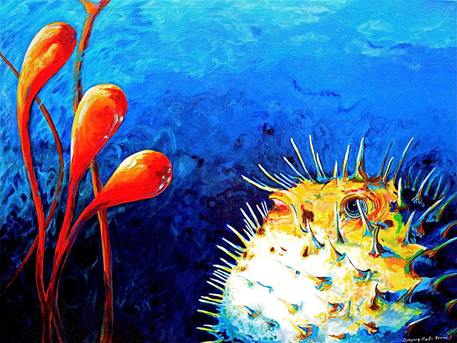 Blow Fish Painting by Gregory Merlin Brown