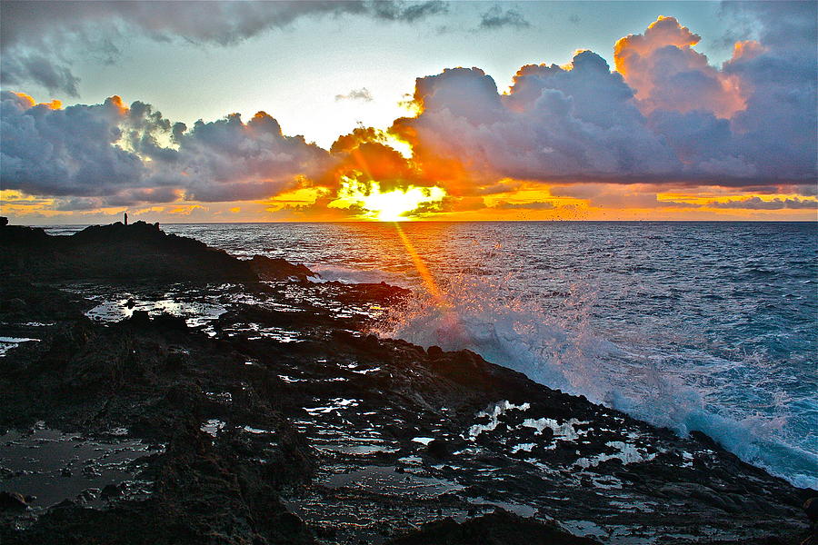 Blow hole sunrise Photograph by Stephen Mar - Fine Art America