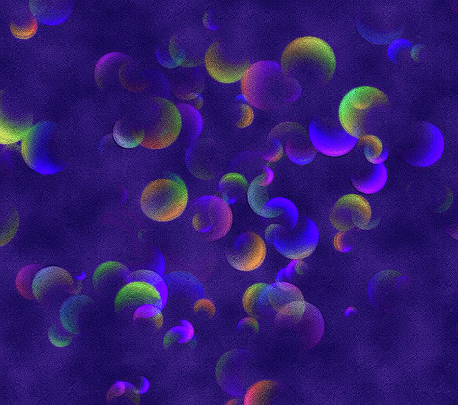 Abstract Digital Art - Blowing Bubbles by Susan Maxwell Schmidt