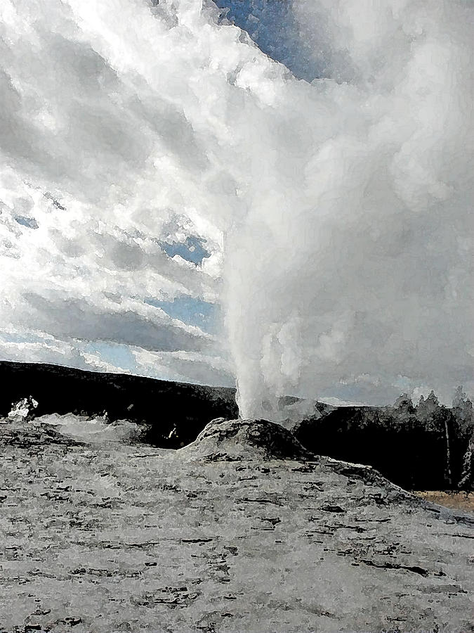 Yellowstone National Park Photograph - Blowing Its Top by Laurie With