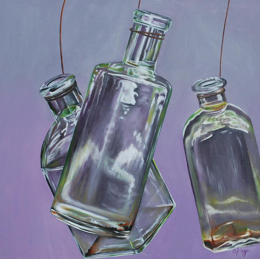 Bottle Painting - Blowing Rock Bottles by Emily Page