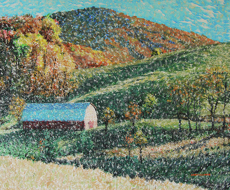 Blowing Rock impressionist Painting by Tommy Midyette