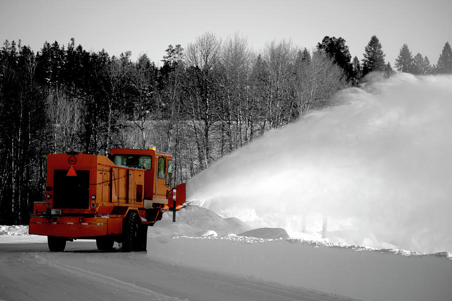 Blowing Snow Off The Road Photograph by Michael Riley - Fine Art America