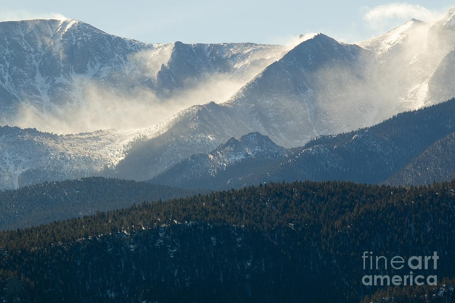 Blowing Snow on Pikes Peak Colorado Photograph by Steven Krull