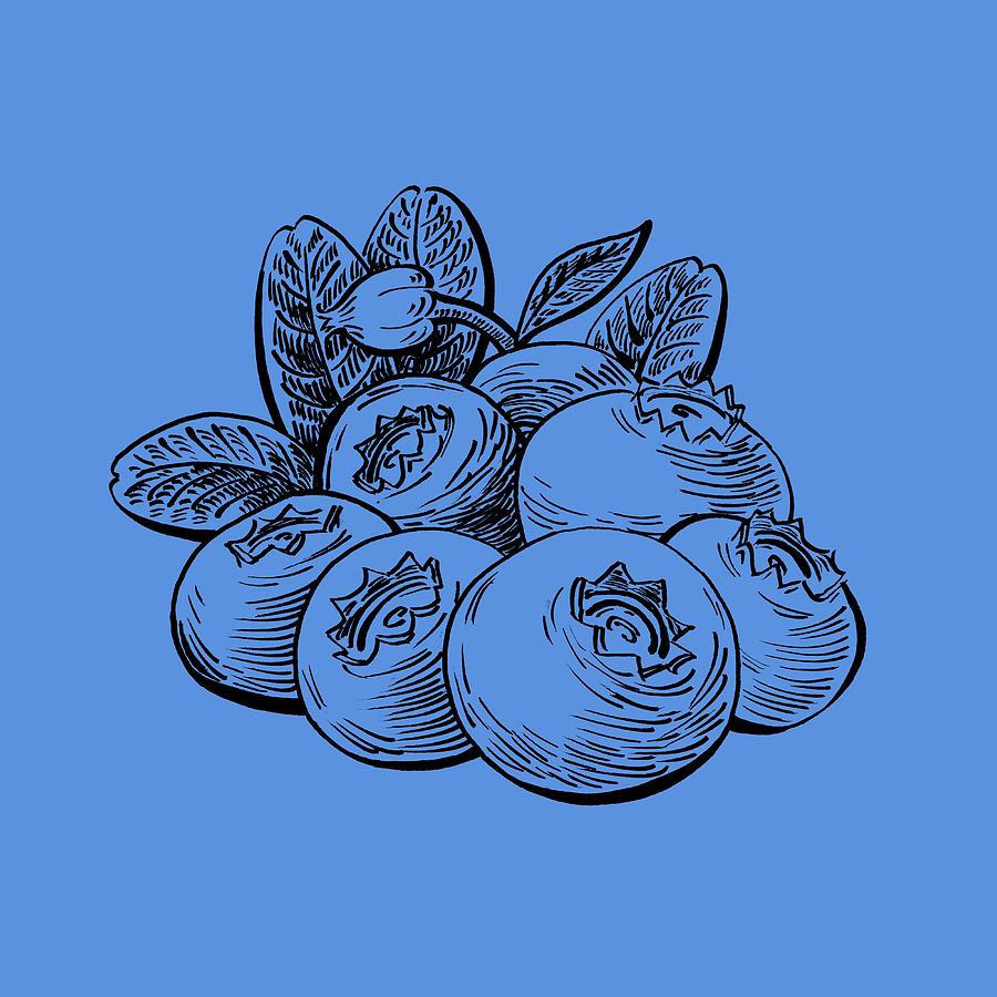 Blueberries Group Painting by Irina Sztukowski