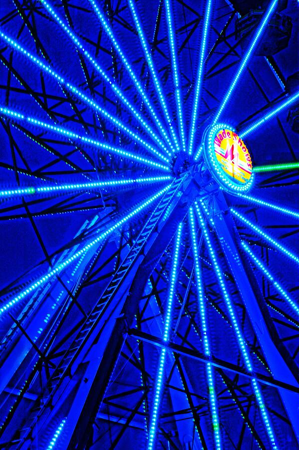 Ferris Wheel Photograph - Blue 7.6.17 by Daniel Thompson