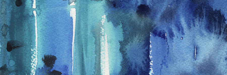 Blue Abstract Cool Waters I Painting by Irina Sztukowski