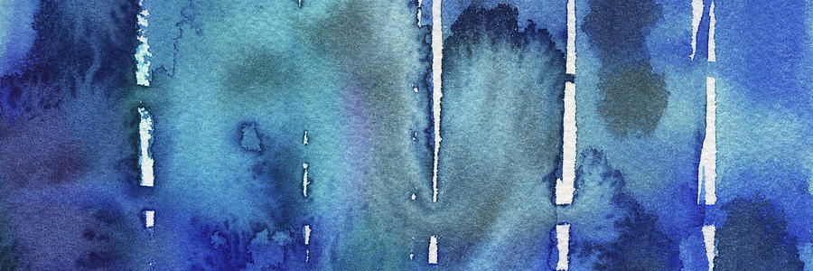 Blue Abstract Cool Waters II Painting by Irina Sztukowski