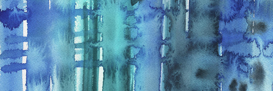 Blue Abstract Cool Waters IV Painting by Irina Sztukowski