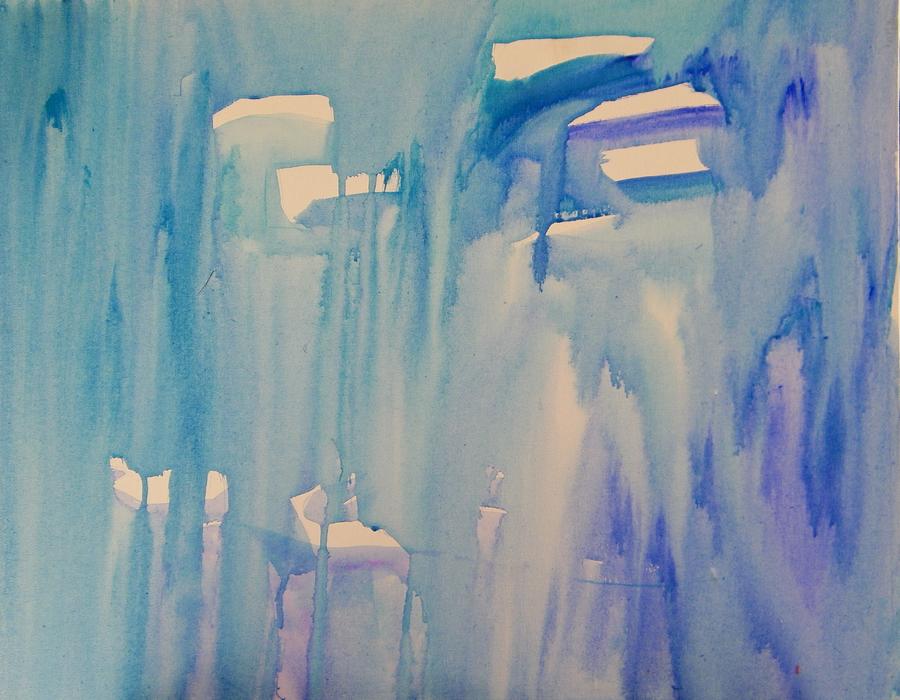 Blue Abstract Painting by Judith Redman