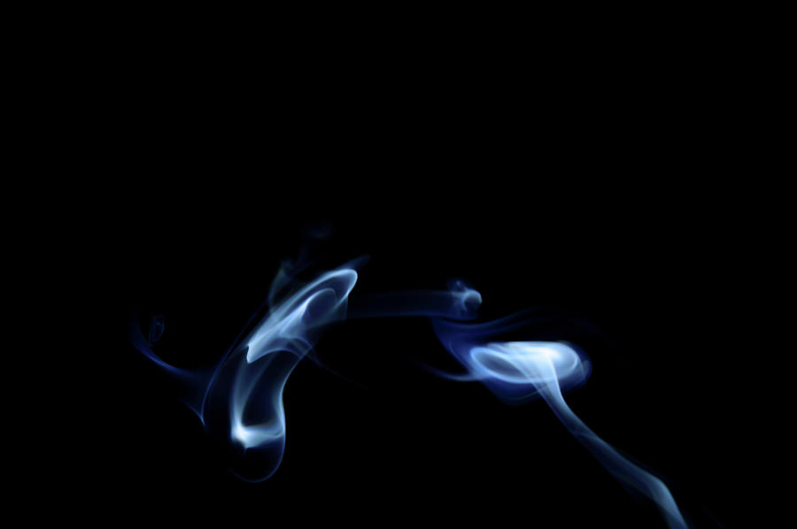 Blue abstract smoke art plume going from right to left Photograph by ...