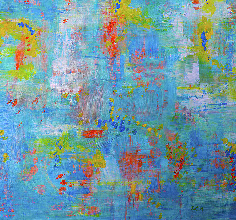Blue Abstract Wall Art, Take Five Painting by Kathy Symonds | Fine Art ...