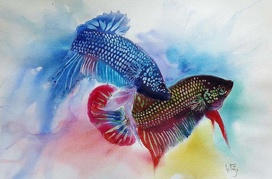 Blue Aggression Painting by Betta Painter - Fine Art America