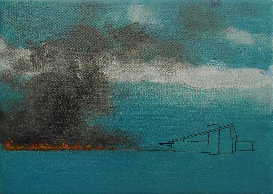 Blue Alexander with Brush Fire Painting by Stan  Magnan