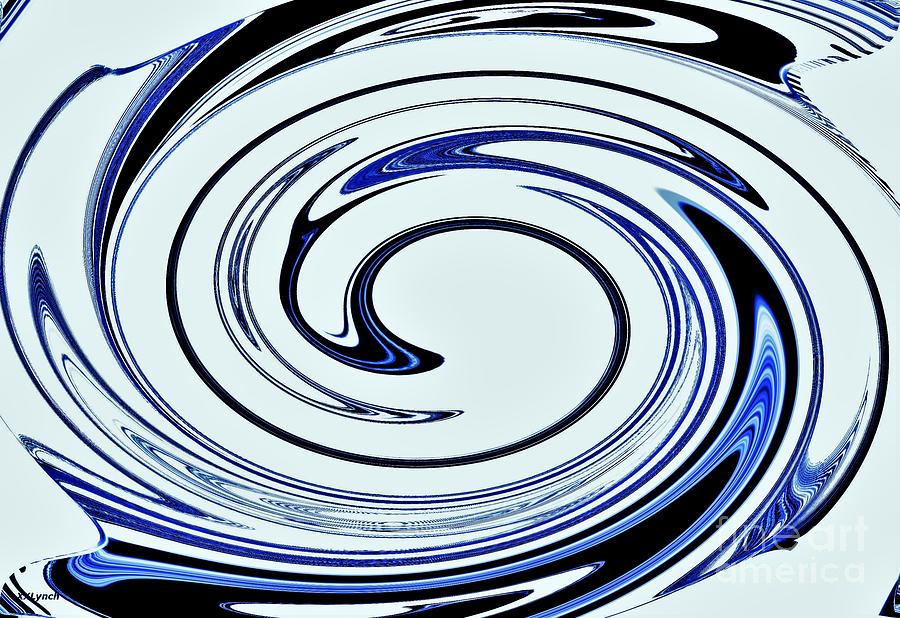 Blue And Black Rain Drop In Abstract Digital Art