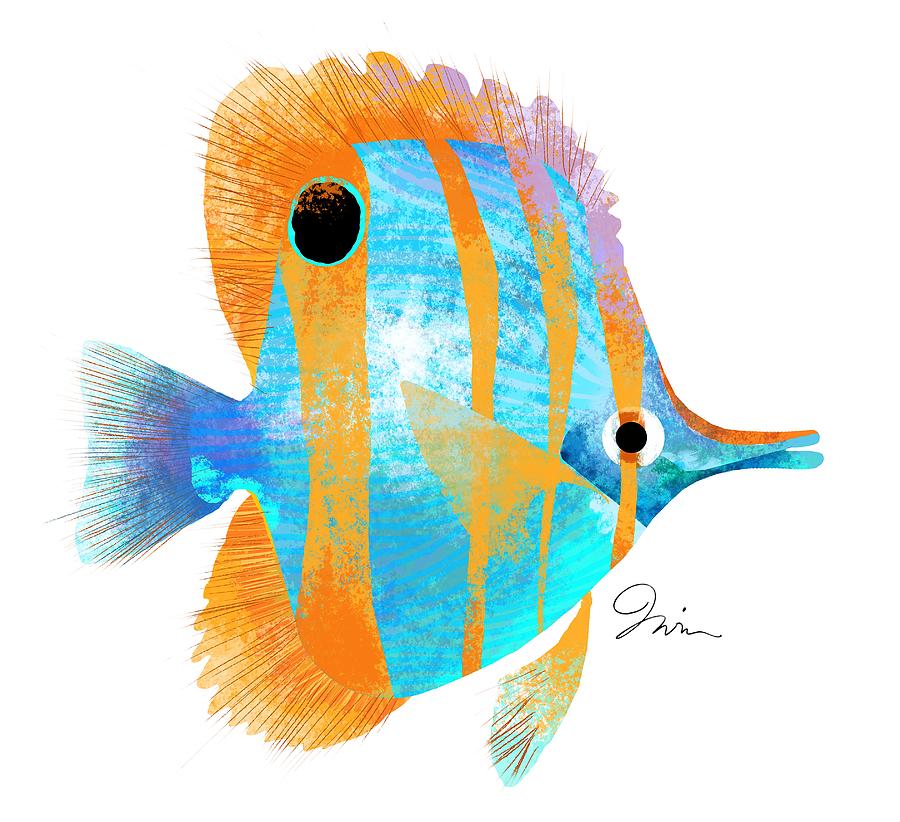 Fish Digital Art - Blue and Gold Fish by Trevor Irvin