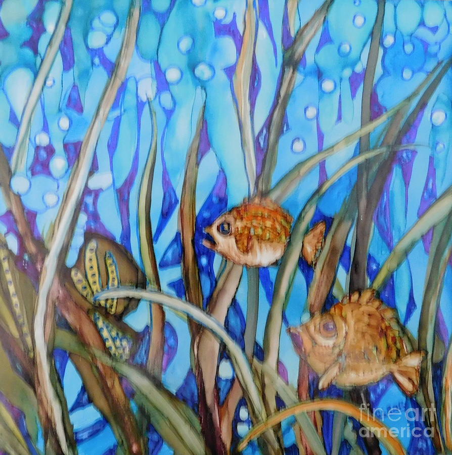 Blue and Gold Painting by Joan Clear