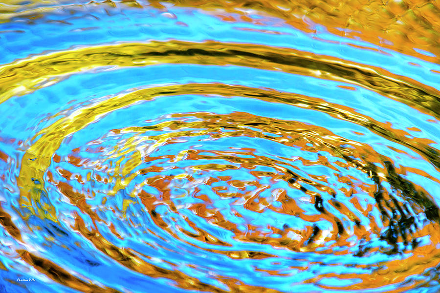 Blue And Gold Spiral Abstract Photograph by Christina Rollo