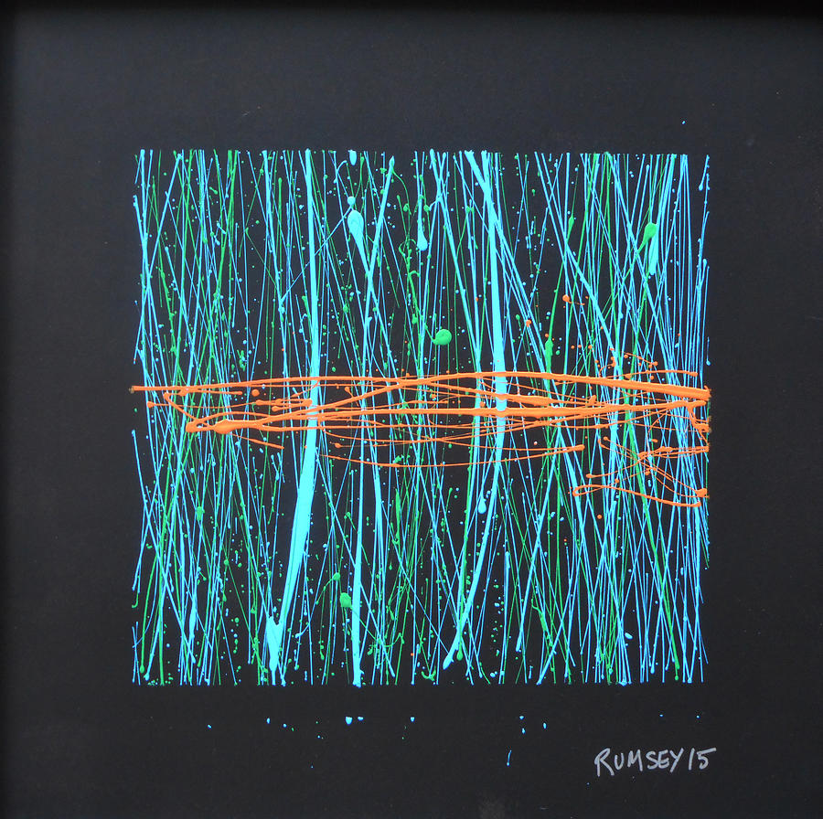 Blue And Orange Strands Painting by Rhodes Rumsey