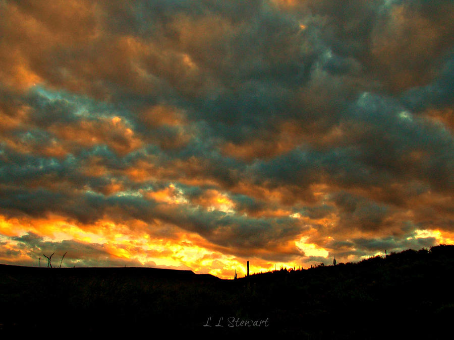 Blue and Orange Sunrise Photograph by L L Stewart - Fine Art America