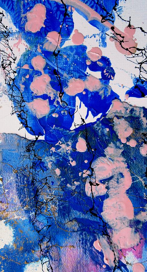 Blue and Pink Abstract Painting by Louise Adams