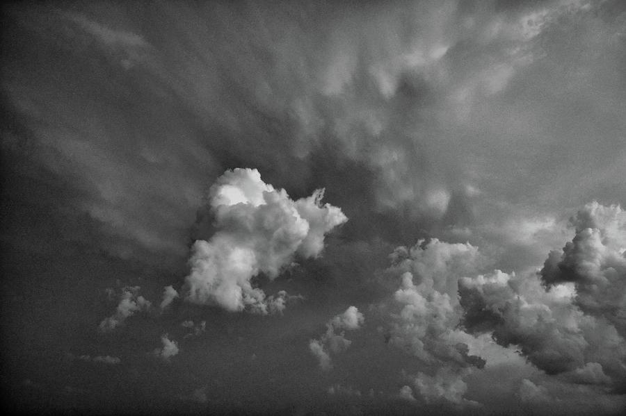 Blue and Pink Clouds In Black And White  Photograph by Lyle Crump