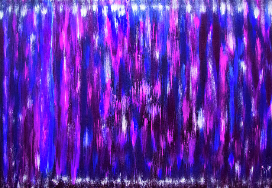 Blue and Purple Rain Painting by Renee Anderson