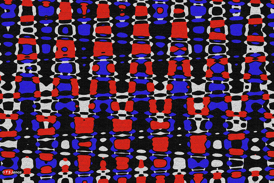 Blue And Red Abstract Color Dots Digital Art by Tom Janca