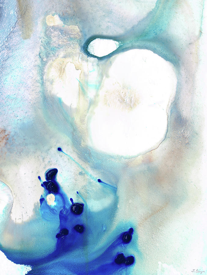 Abstract Painting - Blue And White Art - A Short Wave - Sharon Cummings by Sharon Cummings