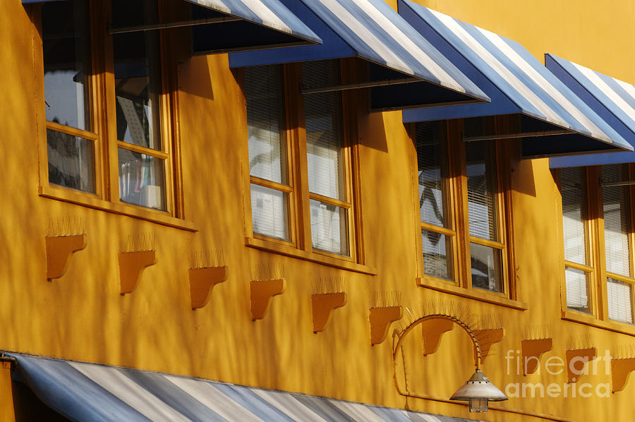 Blue and white awnings Photograph by John  Mitchell