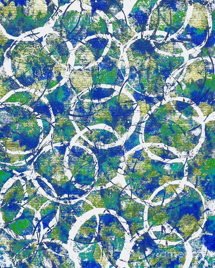 Blue and White Circles Abstract by Patricia Strand Blue and White Circles Abstract by Patricia Strand