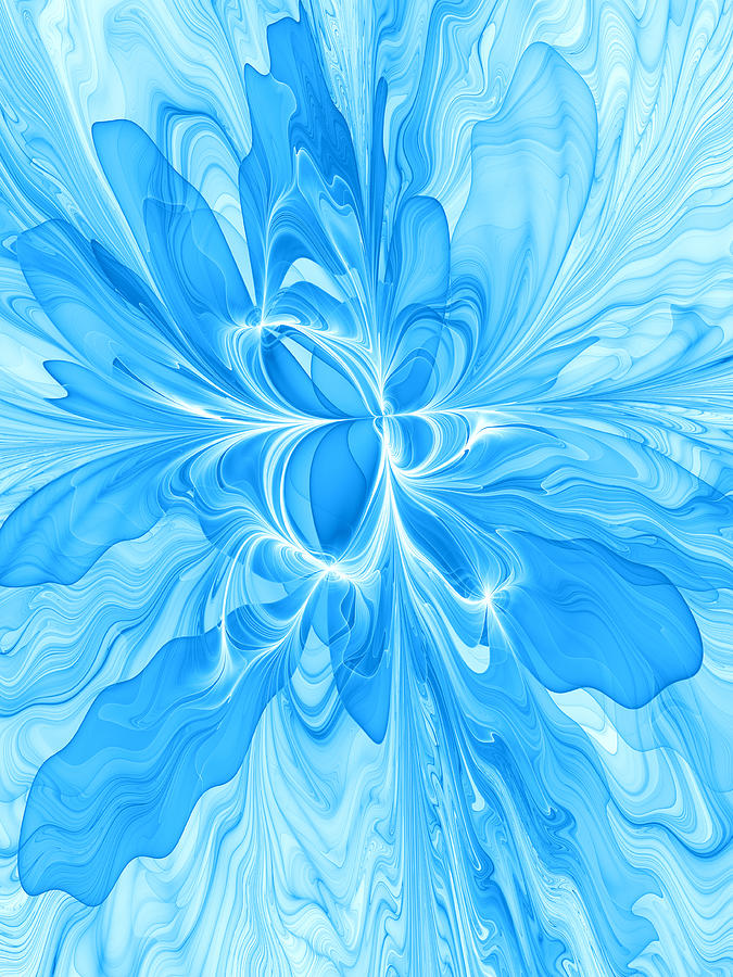 Blue and White Digital Art by Gabiw Art