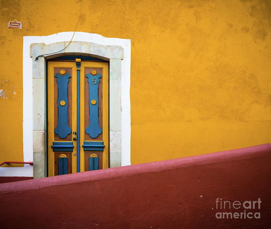 Architecture Photograph - Blue and Yellow Door by Inge Johnsson