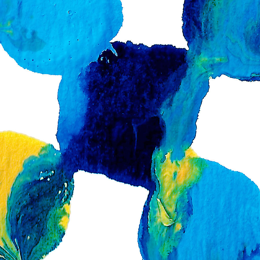 Blue and Yellow Sea Interactions  #2 Painting by Amy Vangsgard