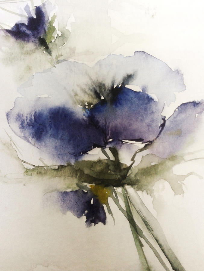 Nature Painting - Blue Anemone by Annemiek Groenhout
