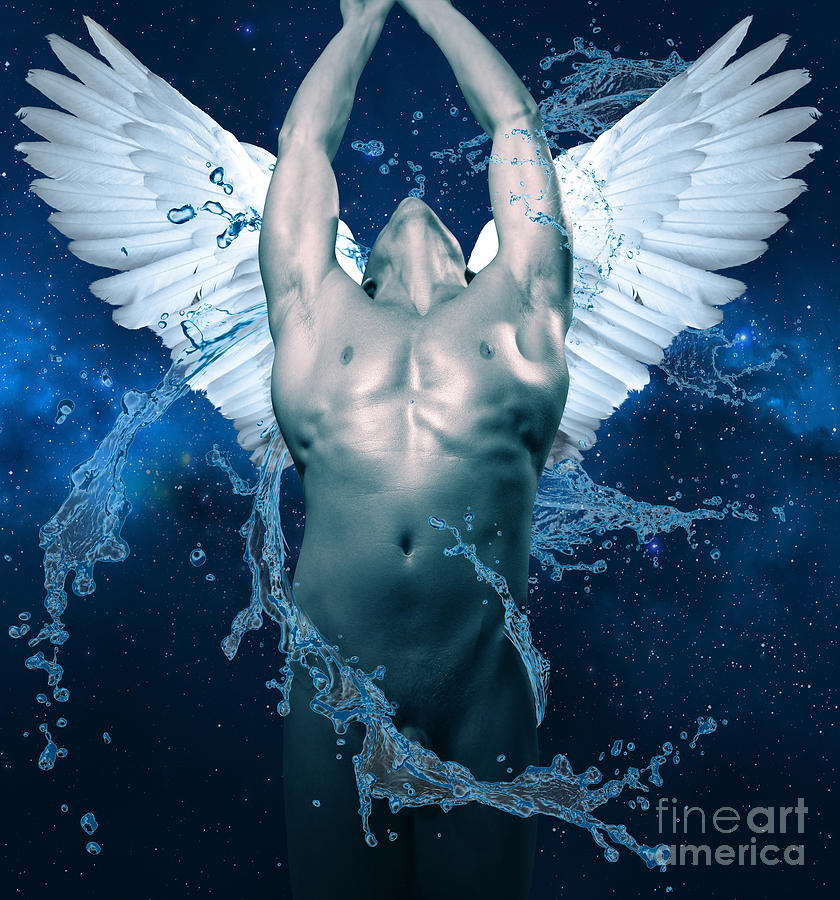 Angel Digital Art - Blue Angel  by Mark Ashkenazi