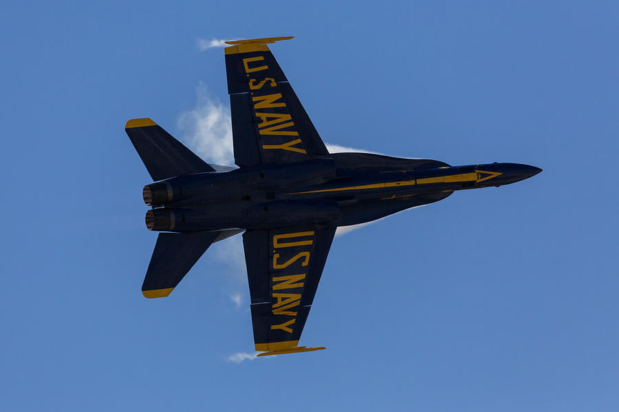 Blue Angel Turn and Wispy Condensation Photograph by John Daly