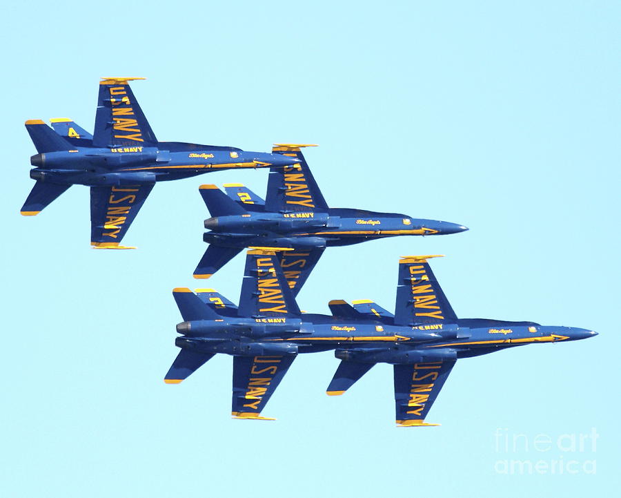 San Francisco Photograph - Blue Angels 4 Team Formation 3 by Wingsdomain Art and Photography