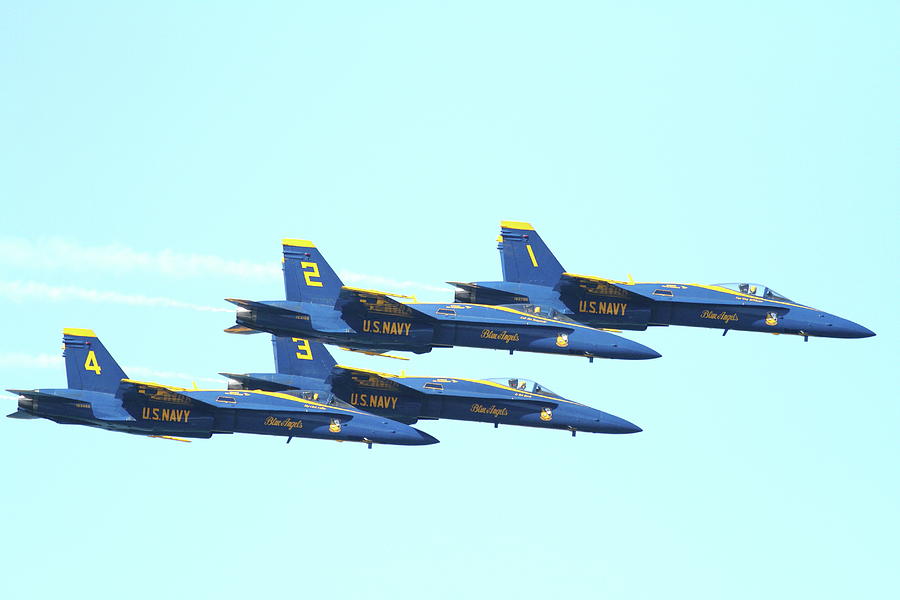 San Francisco Photograph - Blue Angels 4 Team Formation 4 by Wingsdomain Art and Photography