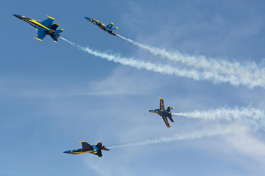 Airplane Photograph - Blue Angels Break by John Daly