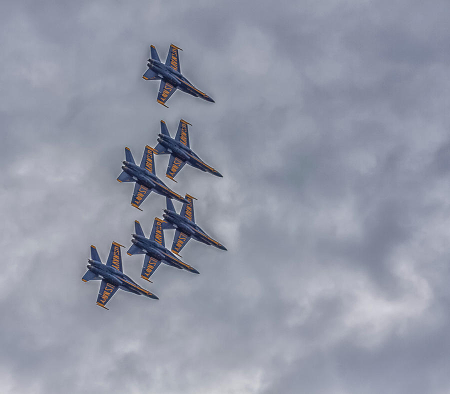 Blue Angels Flyover Boston Photograph by Brian MacLean