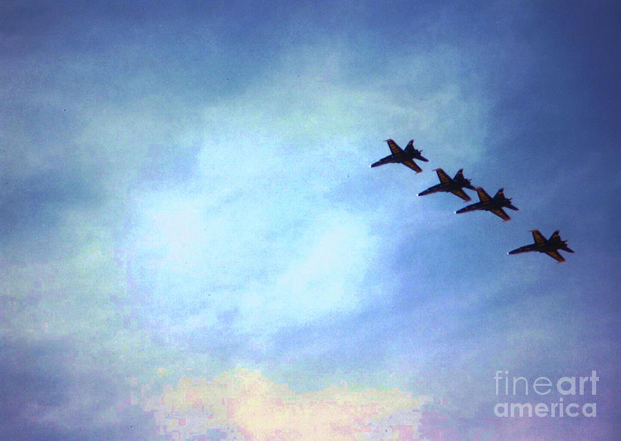 Blue Angels in Flight Formation Photograph by Stanley Morganstein